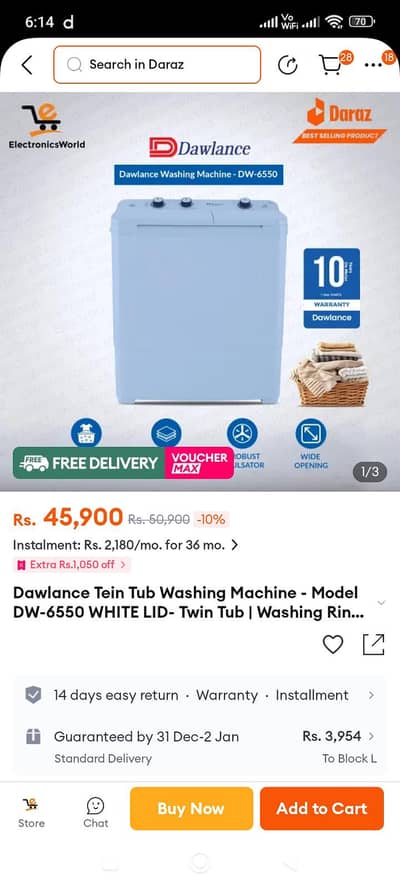 dawlance washing machine and dryer
