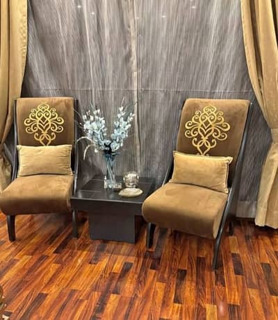 Chairs Set + Table Coffee Wooden Room