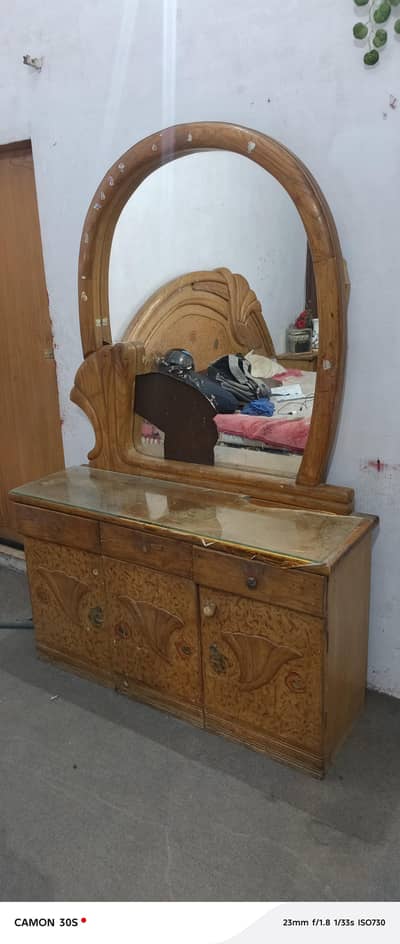 Origina wood Dressing table.  With stool.