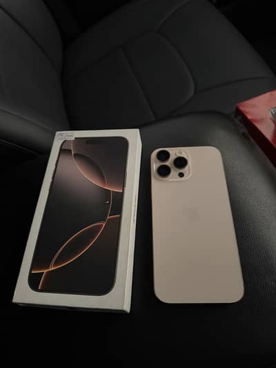 Iphone 16 pro max desert titanium colour with full box and charger