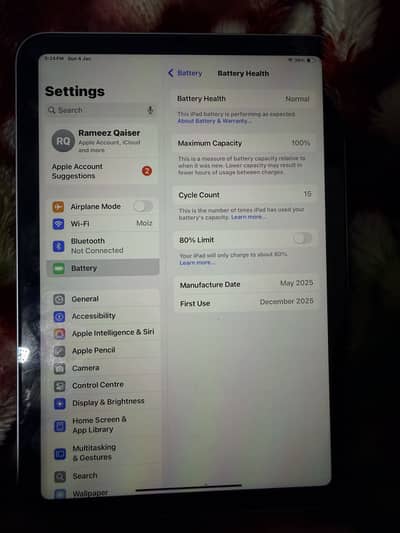 iPad mini 7 128gb purple color 15 cycle brand new