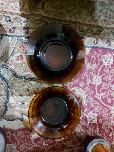 brown tinted plates six Deep big plates 6 Deep small plates 6