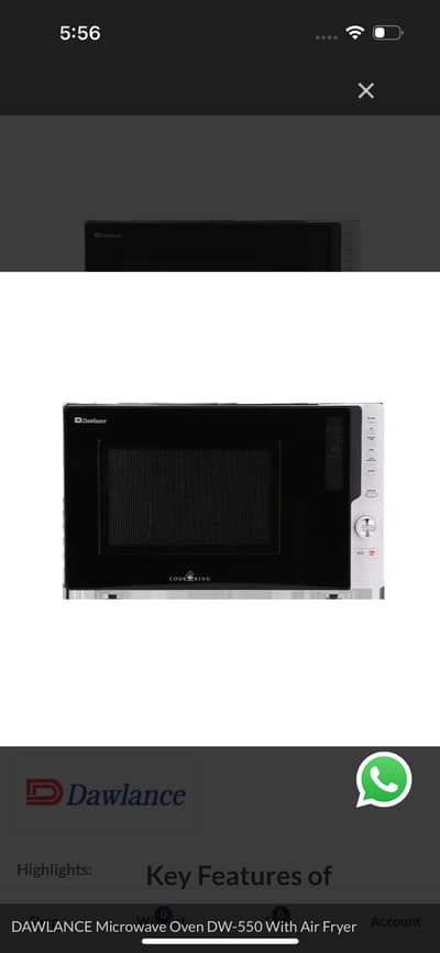 dawlance microwave oven