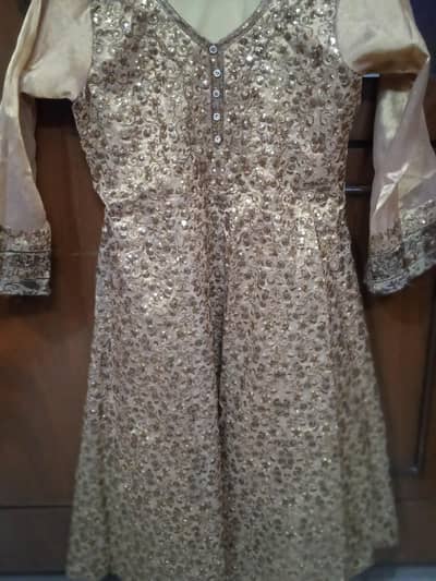 3 piece stitched embroidered frock