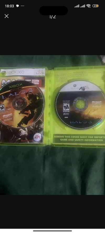 Xbox 360 game Halo 2 and 3 excellent condition 