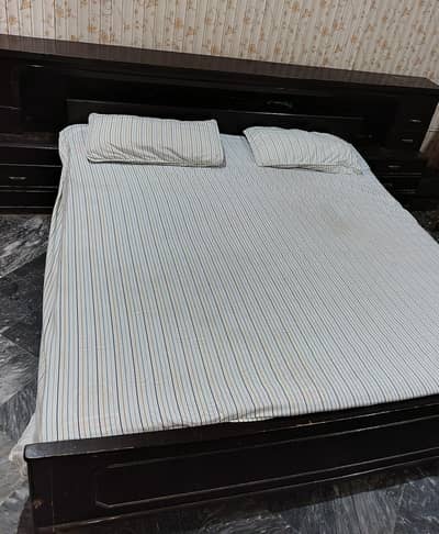Pure Wooden box Double bed with Dressing table