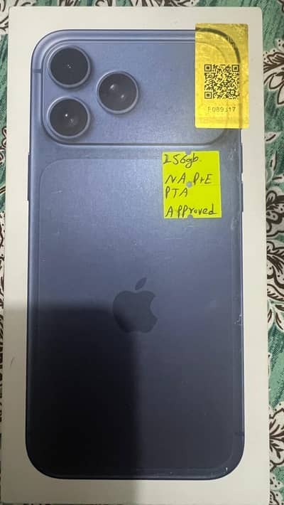 17 Pro Max 256 GB PTA APPROVED BOX PACK BLUE