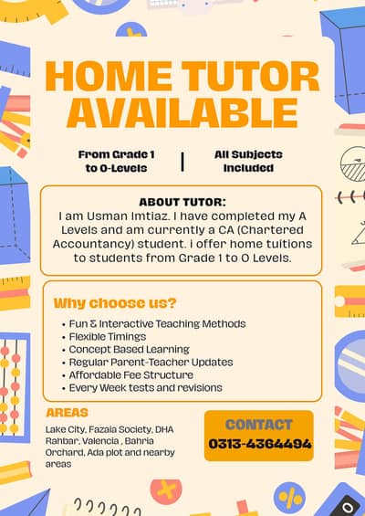 Home Tutor Available