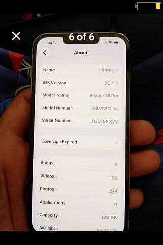 I phone 13pro fuoctry unlock 128GB 96health