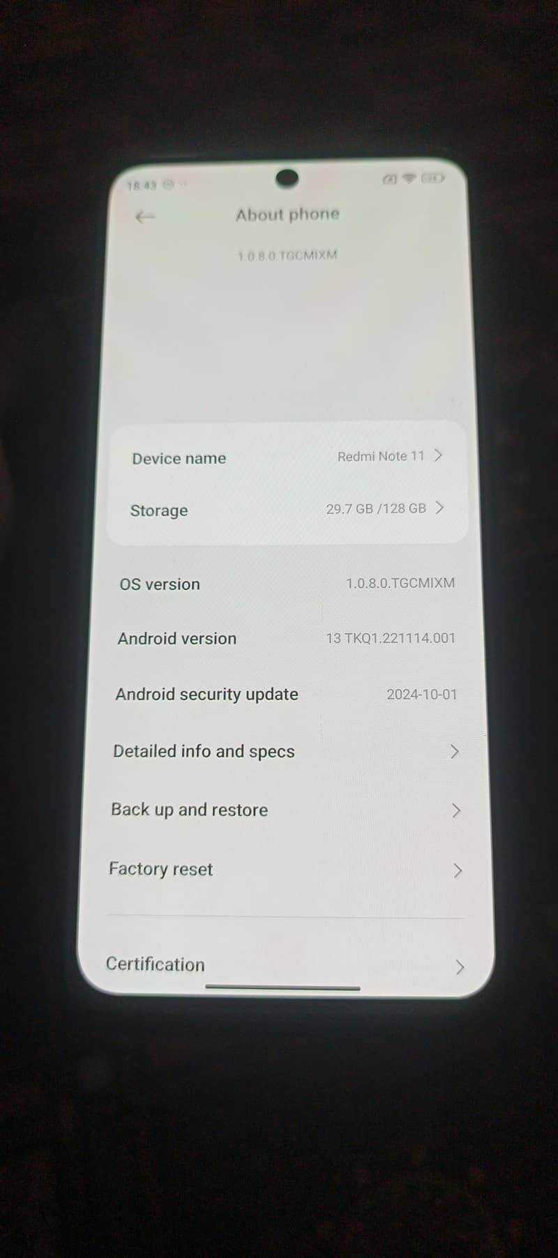 Redmi note 11 6/128 1