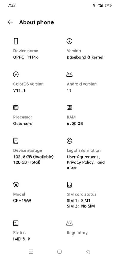 oppo f11 pro 6 128 All okay cnic copy