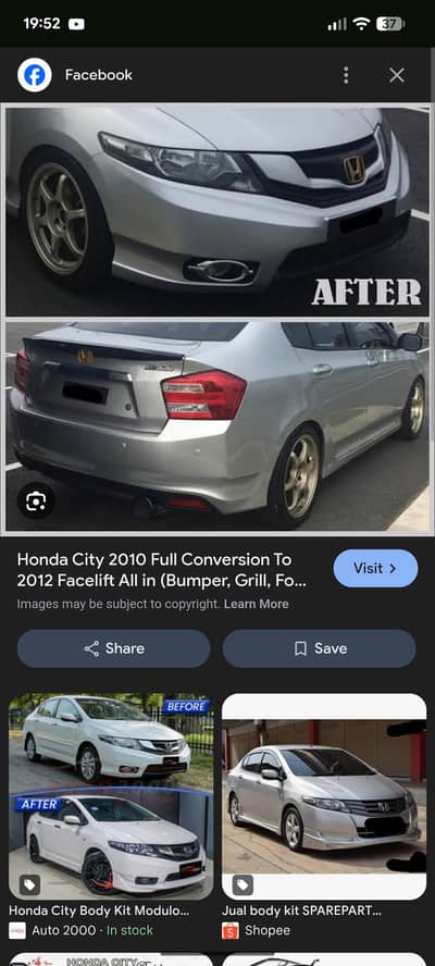 Honda city front/back bumper in good condition