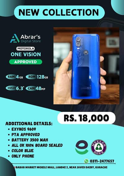 Motorola One Vision | 4 128 | 100% Sealed | Condition: 10/9.5 – Good