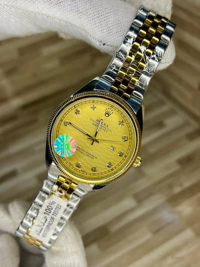 Luxury Two-Tone Men’s Watch – Gold & Silver Stainless Steel