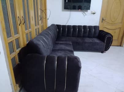 03005172323 l shap 6 seatrs dark brown with golden brass