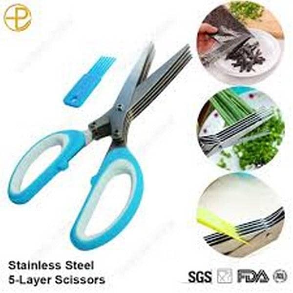 5 Layered Stainless Steel Multi Purpose Kitchen Scissor