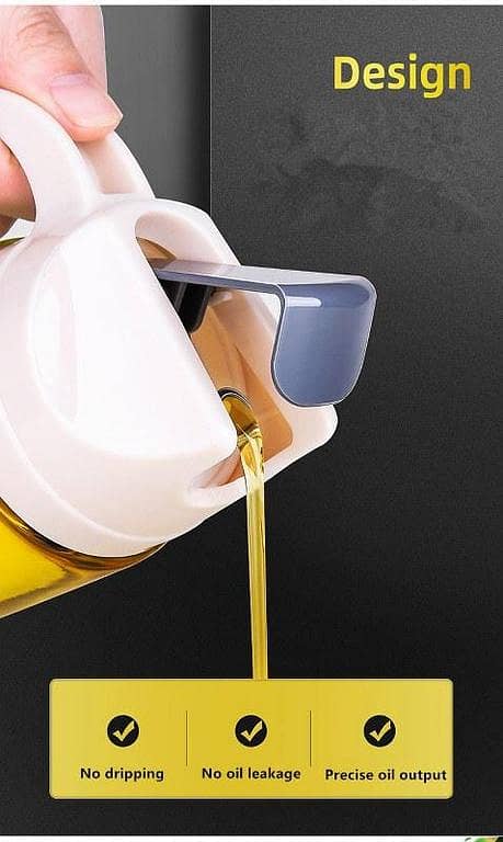 Glass Oil Dispenser Bottle 500ML With Auto Flip Cap