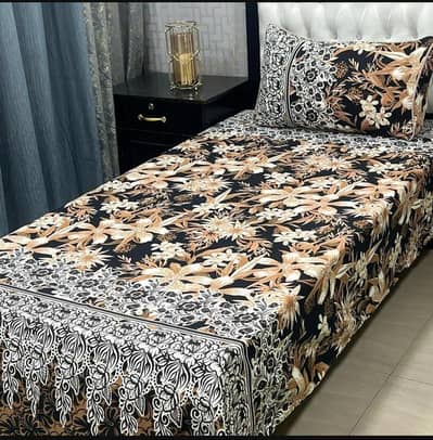 Crystal cotton fabric Bedsheet with pillow cover  delivery available