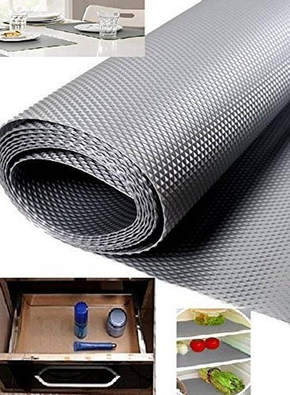 01 Pc Multiuse Non-Slip Grip Mat Flooring Drawer Liner Rug Car Marine Gripper Roll (Random Colour)