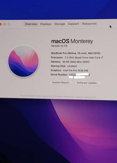 MacBook pro 15-inch retina (mid 2015) l Core i7 l 16/256SSD l 2Gb Grap