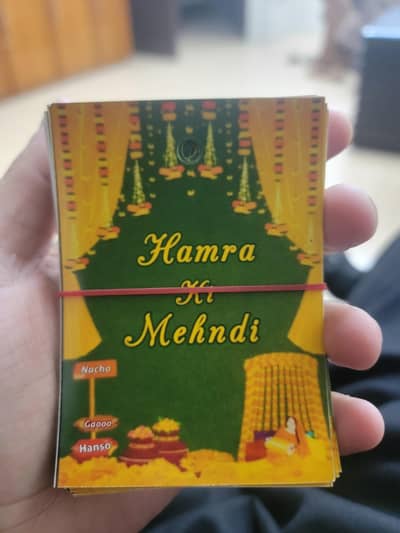 Beautiful Customized Mehndi Favor Cards / Gift Packs  - 60 PIECES