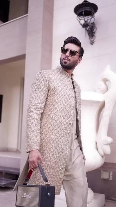 Fahad Mustafa Style Sherwani Set for Sale