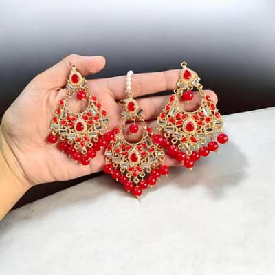 Fancy Gold Plated Crystal Earrings