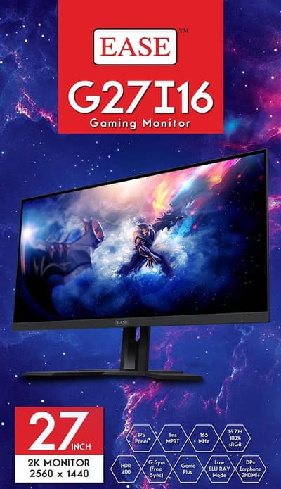 Gaming Monitor 27 inch 2K IPS  165hz