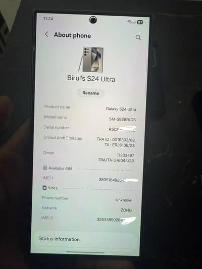 Samsung galaxy S24 ultra Non pta Kit