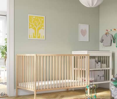 Ikea brandnew cot unassembled with white brand new mattress