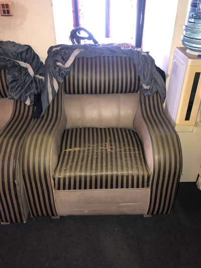 leather Sofa Set Complete Argent For Sale