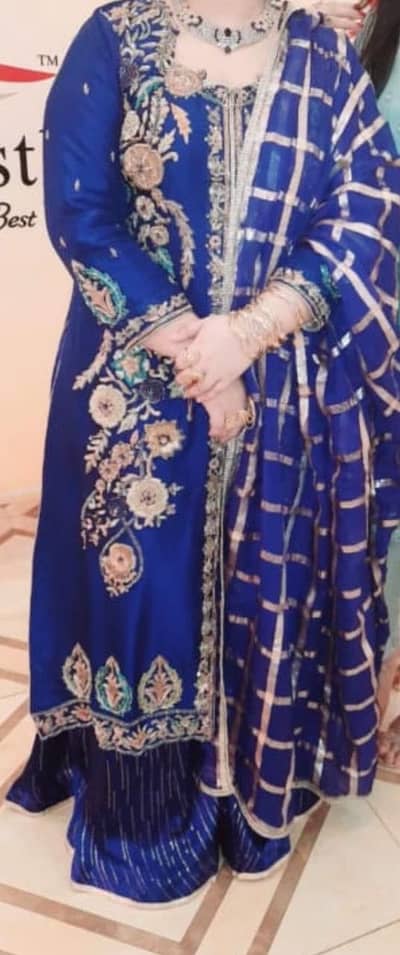 Three piece stitched Chiffon wedding formal dress