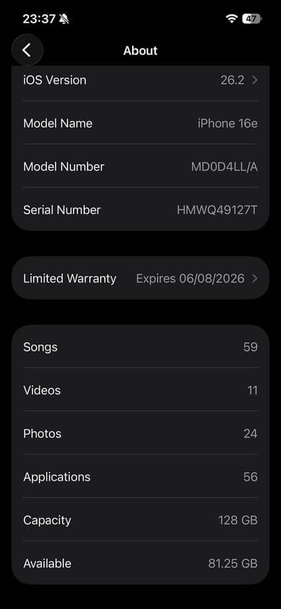 iPhone 16E NON PTA 128GB