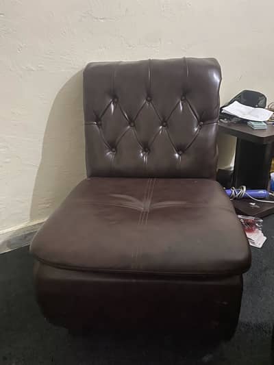 Leather sofa set look like new