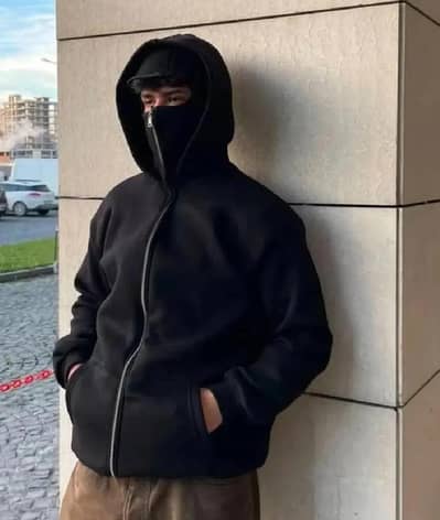 Ninja Style black Fleese Zipper Hoodie