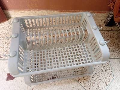 double layer dish rack with water drainer