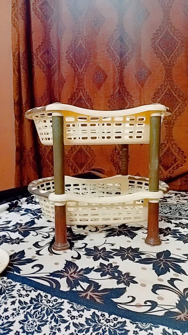 two layer vegetables rack for kitchen 0