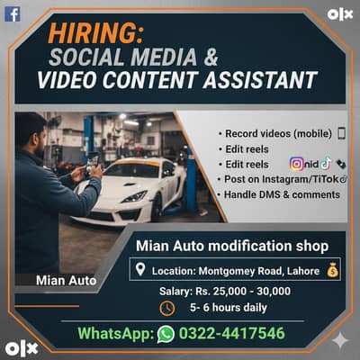 Video Editing Video Shoot Social Media Handling