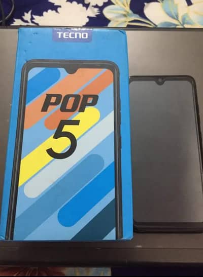 Tecno Pop 5 Plus With Box Fingerprint Seald set