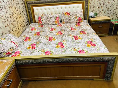 king size bed set white posish sirf polish hony wala ha