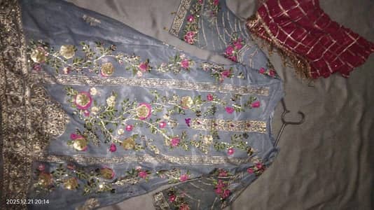 3 piece Full Embroidered dress  organza