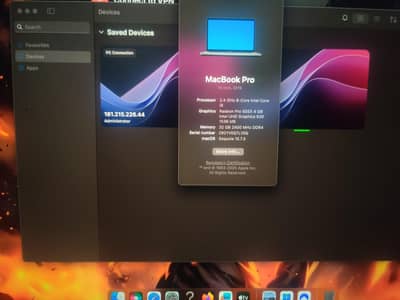 MacBook pro 2019 model i9 32Gb Ram 500ssd