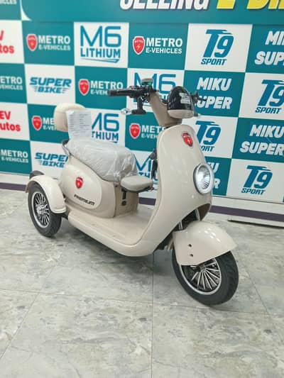 3 Wheeler Metro Premium Electric Scooty New 2026 Model Zero Meter