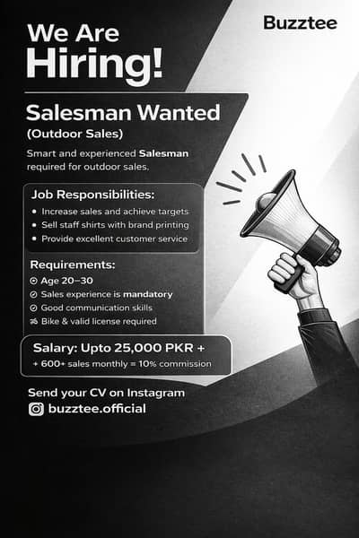 Out door Salesman Required | Sales Jobs |Executive