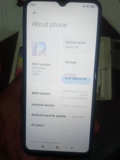 Redmi 10A Full Box Urgent Sell