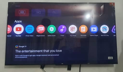 Tcl 50 inch 4k google tv with remote box price no bargining