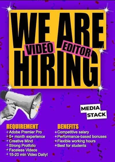  Video Editor Required | Office-Based Job