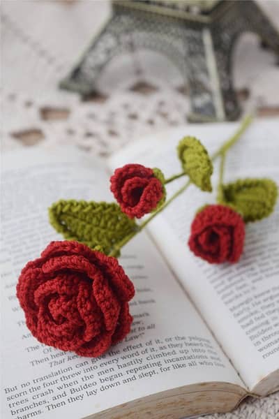 Handmade crochet rose