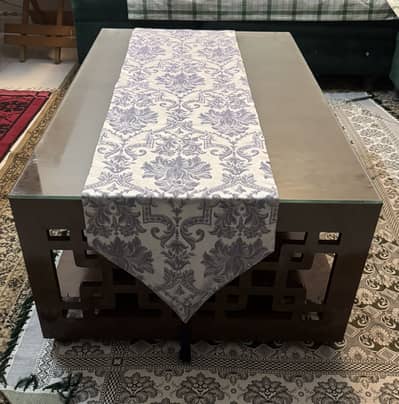 Wood Coffee Table With Glass Top For Sale