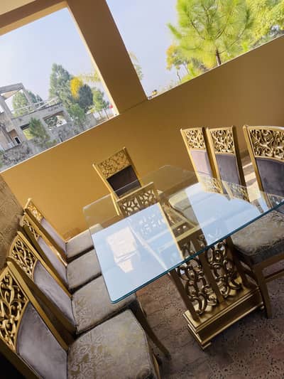 Glass dinning table set